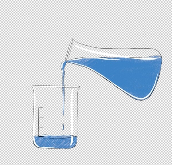 烧杯锥形瓶化学实验器材PNG图片