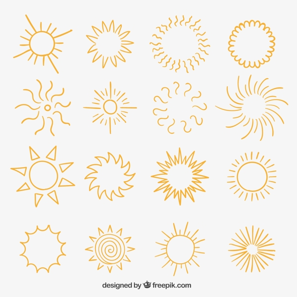 16款抽象太阳图标矢量图