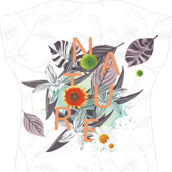 花卉叶子T恤图案