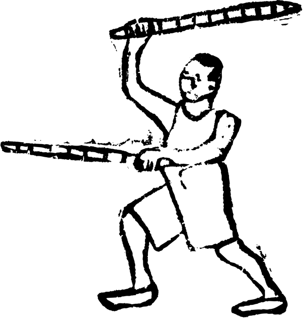中华武术击技木刻版画中国传统文化079