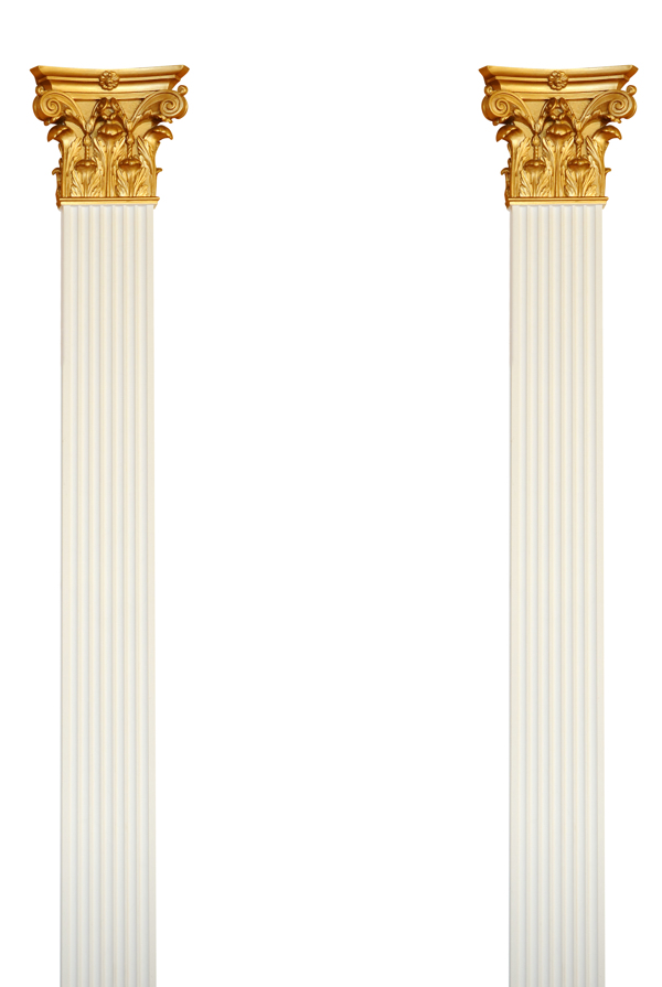 金色植物卷纹罗马柱