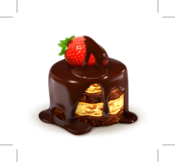 3D立体草莓巧克力蛋糕
