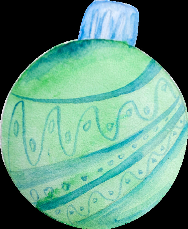 手绘水彩装饰圆球透明小球素材