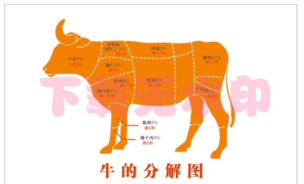 潮汕牛肉分解图牛肉图