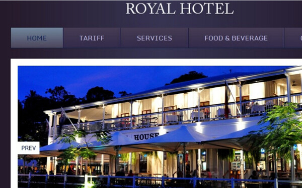 紫蓝皇家度假酒店网页模板