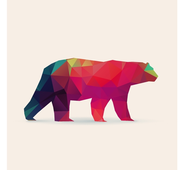 几何动物图形北极熊