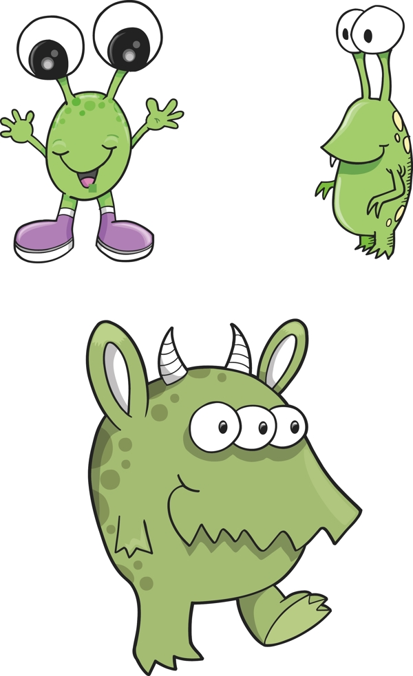 卡通外星人怪物怪兽儿童插画