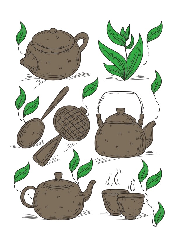 茶壶茶叶茶道茶艺术装饰