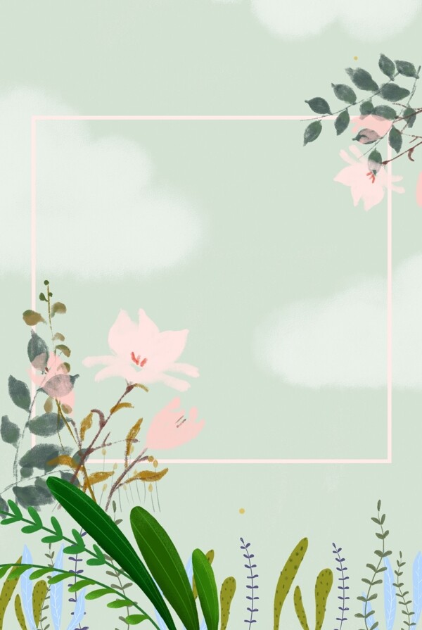 春季上新绿植花朵简psd分层banner