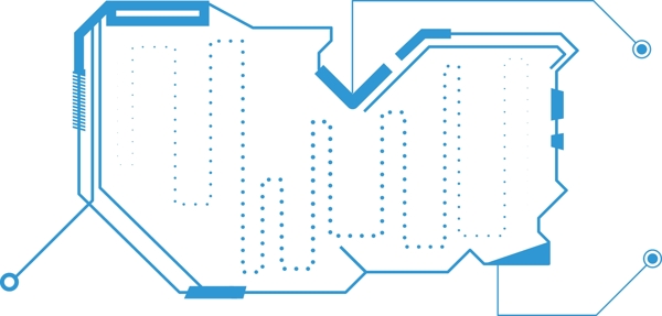 蓝色科技边框可商用元素