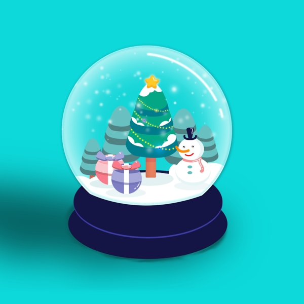 水晶球圣诞礼物雪人雪花