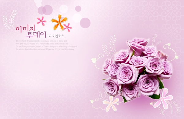 紫色西洋玫瑰平面设计素材