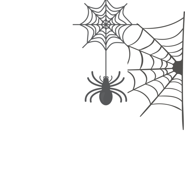 卡通黑色蜘蛛网蜘蛛元素