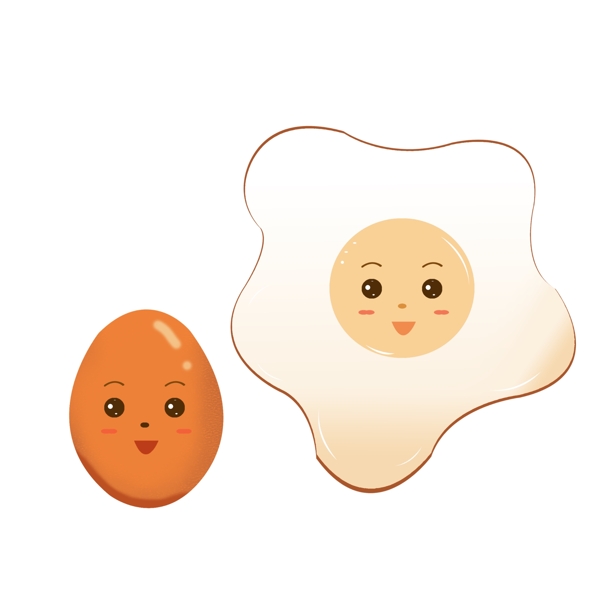 鸡蛋与煎蛋装饰插画