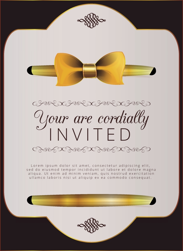 优雅的邀请与金色的领带