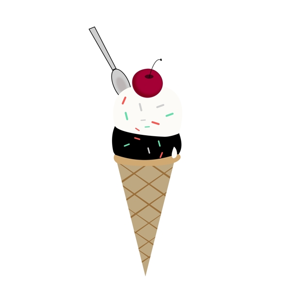 卡通夏日巧克力奶油冰淇淋