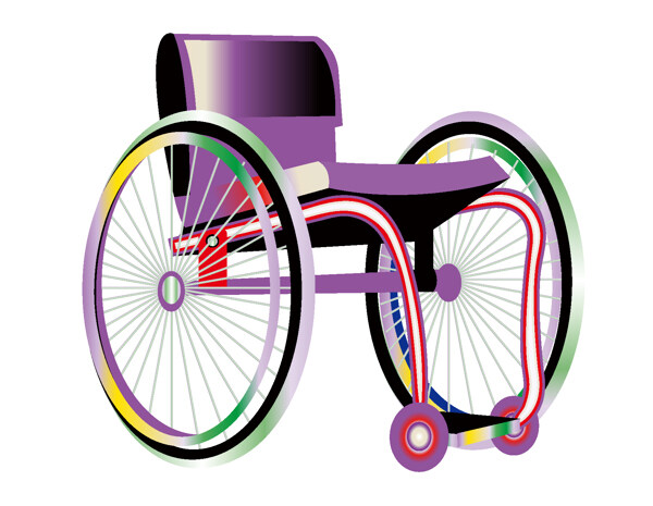 矢量彩色轮椅元素