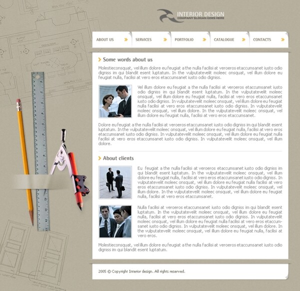 室内设计企业网页模板