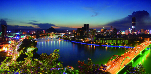 柳州文慧桥夜景图片