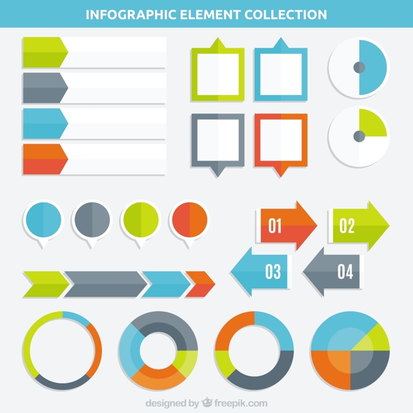 彩色信息图元素平面设计素材