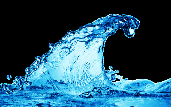 手绘蓝色水波元素