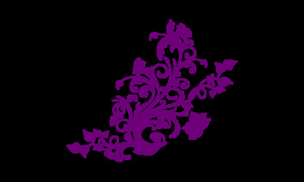 卡通紫色花纹png元素