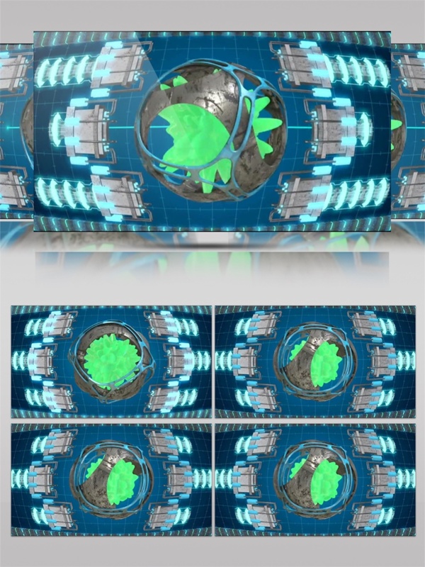 蓝绿圆圈科技视频素材