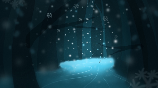 神秘森林夜晚背景设计