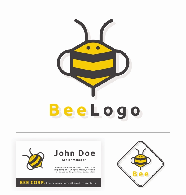 蜜蜂标志模板设计
