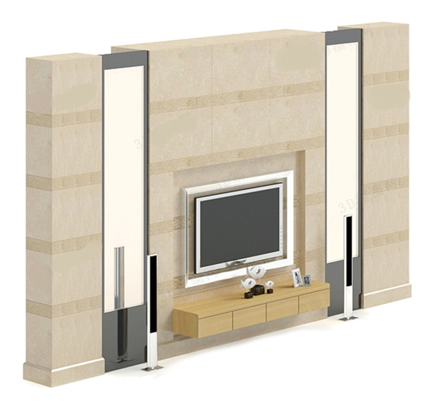 电视墙模型模板下载图家具组合方max2008电视DVD