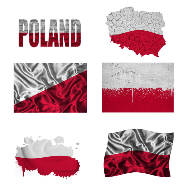 波兰国旗地图图片