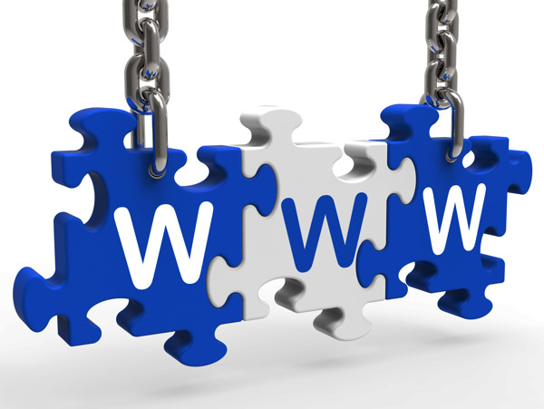 WWW拼图显示在线网站或互联网