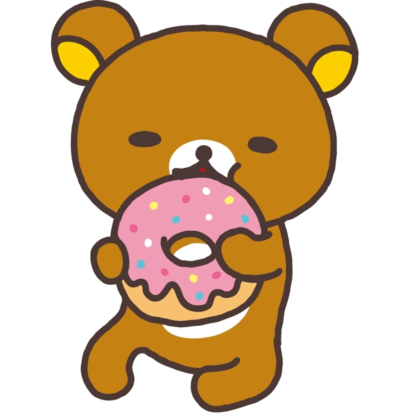 印花矢量图婴童松熊甜甜圈色彩免费素材