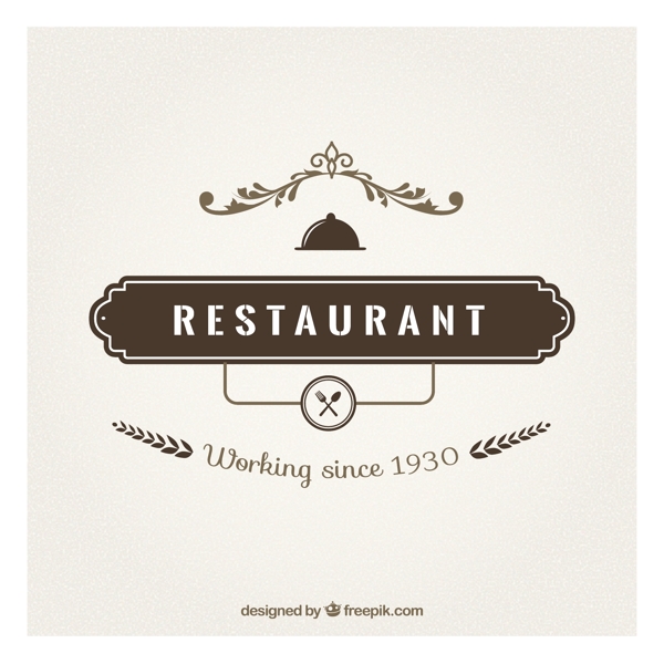 复古风格的餐厅徽章