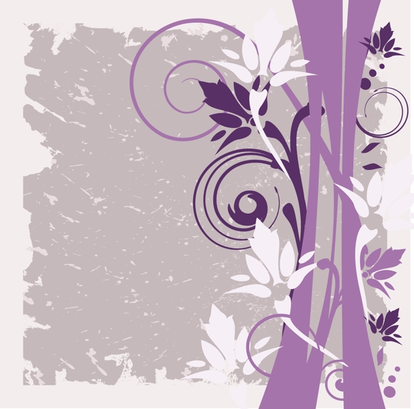 紫色淡雅生长花纹