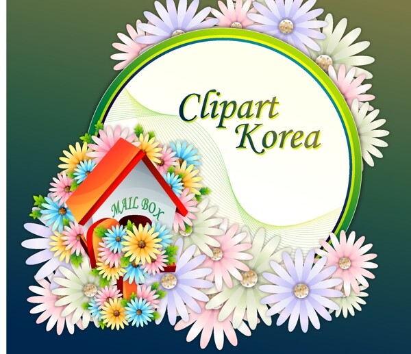 矢量花纹素材韩国潮流背景图案花卉