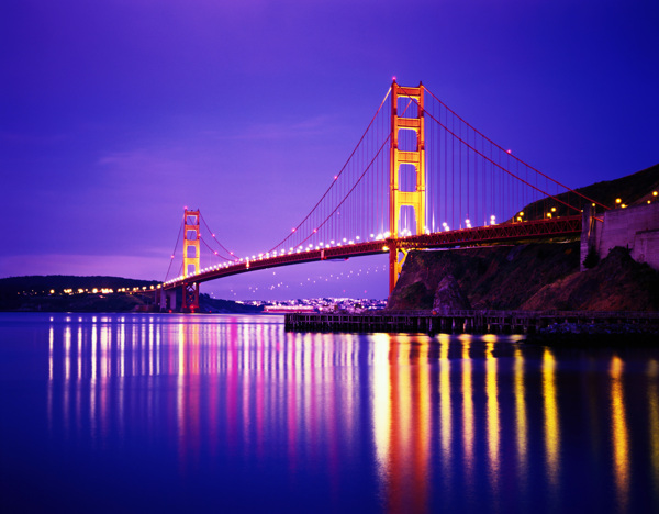 跨海大桥夜景图片