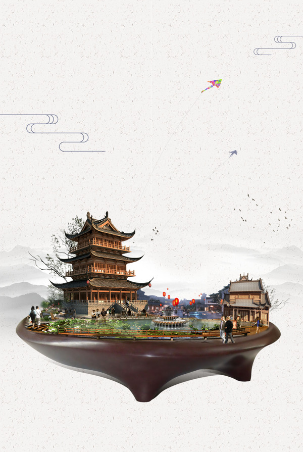 中国风宫殿建筑背景