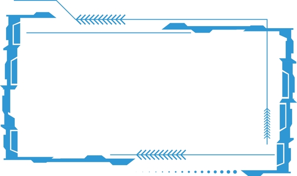 蓝色科技边框可商用元素