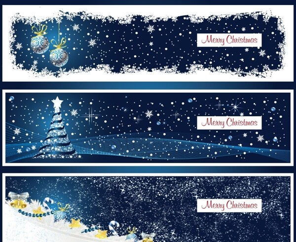 动感线条雪花圣诞节横幅图片