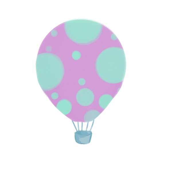 爱插画风热气球图案