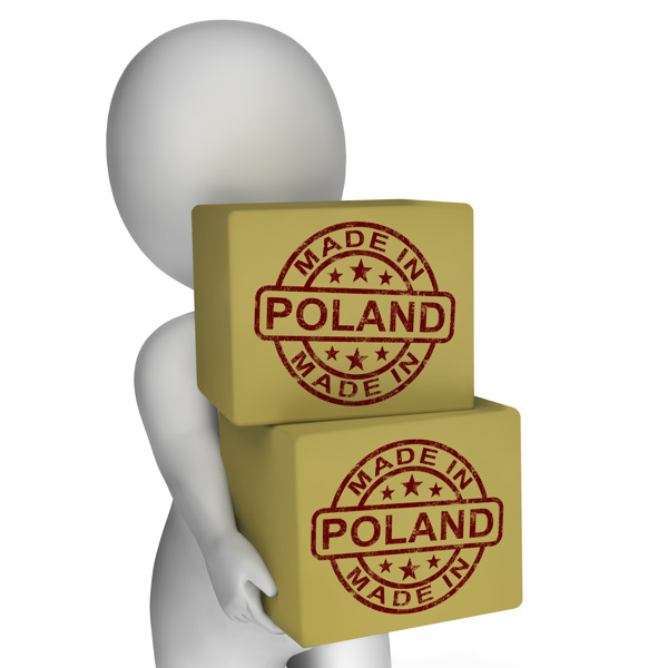 在波兰的邮票框显示的波兰产品