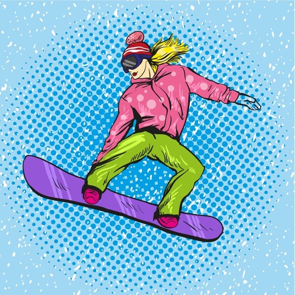 滑雪的人物卡通人物