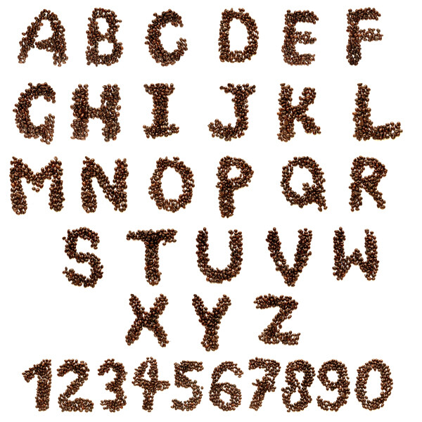 咖啡豆字母数字设计
