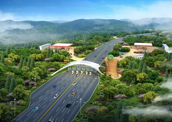 杨山高速公路鸟瞰图片