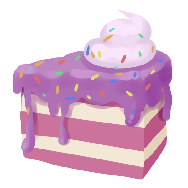 一块紫色蛋糕插画