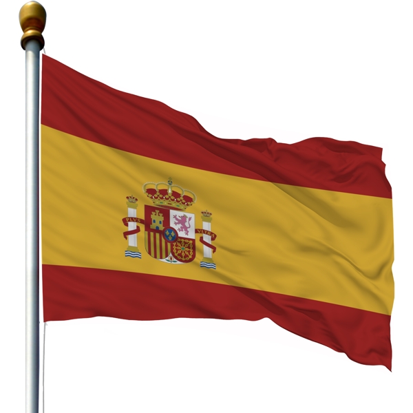 带旗杆的西班牙国旗