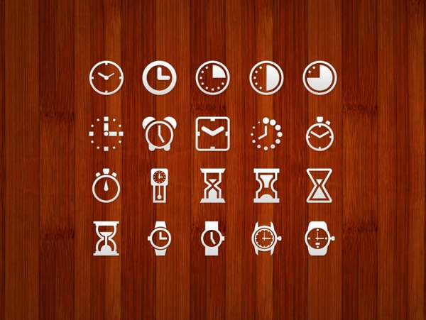 线条矢量钟表时钟icon图标设计