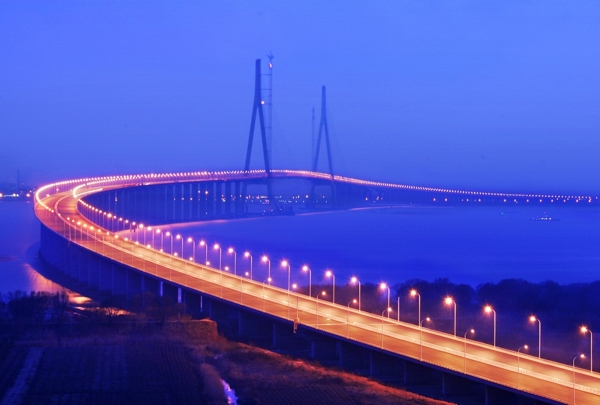 苏通大桥夜景图片