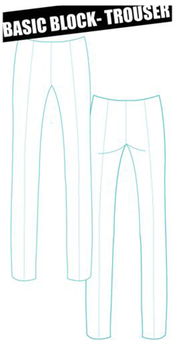 修身长裤设计图